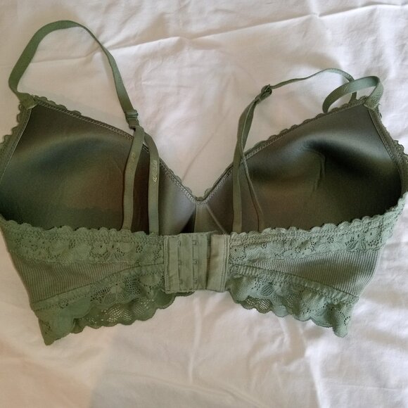Aerie Bralette Sage Green Lace Trim Size 32DD - Picture 5 of 5